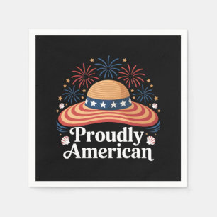 Serviette En Papier Drapeau américain Sunhat - Fièrement américain