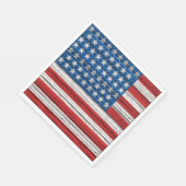 Serviette En Papier Drapeau Américain sur Motif Patiné en bois (Coin)
