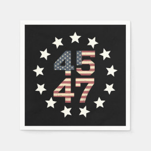 Serviette En Papier Drapeau américain vintage Trump 45 47 étoiles USA