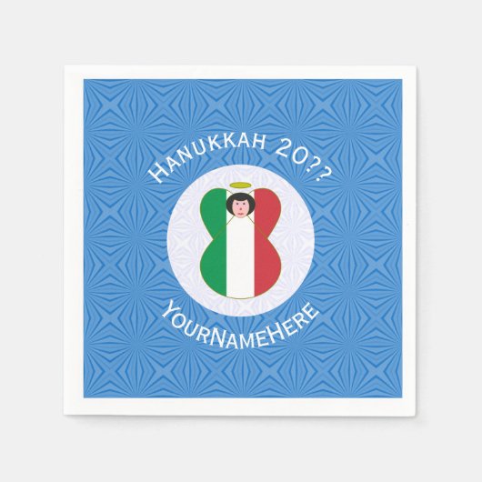 Serviette En Papier Drapeau Angel italien pour Hanoukka (Devant)