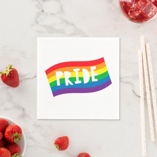 Serviette En Papier Drapeau arc-en-ciel (En situation)