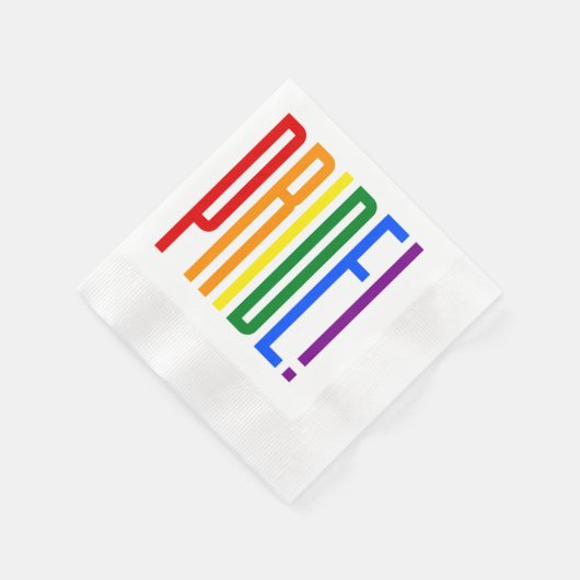 Serviette En Papier Drapeau arc-en-ciel de la fierté LGBT Typographie  (Coin)