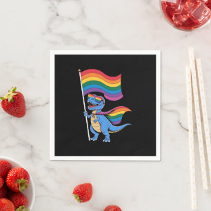 Serviette En Papier Drapeau arc-en-ciel LGBT Fierté gay dinosaure