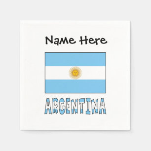 Serviette En Papier Drapeau argentin Argentine Texte personnalisé