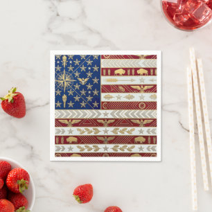 Serviette En Papier Drapeau Art Déco du patrimoine États-Unis Flair