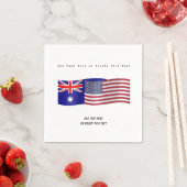 Serviette En Papier Drapeau australien et américain ajouter du texte (En situation)
