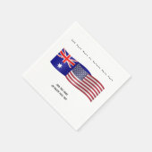 Serviette En Papier Drapeau australien et américain ajouter du texte (Coin)