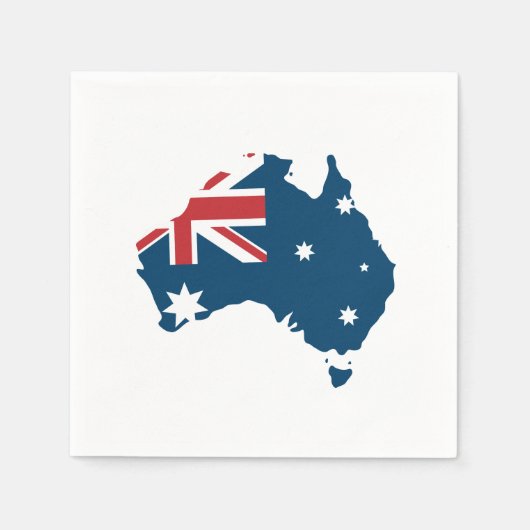 Serviette En Papier Drapeau australien et carte (Devant)