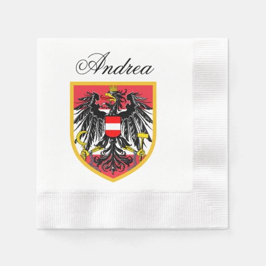 Serviette En Papier Drapeau Autriche (Devant)
