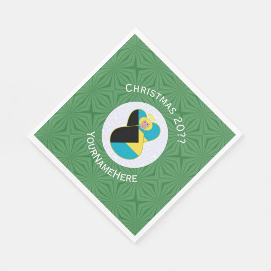 Serviette En Papier Drapeau bahaméen Blonde Angel Noël personnalisé (Coin)