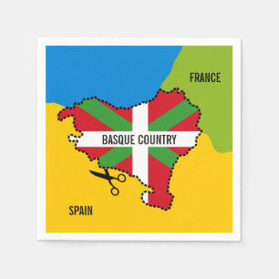Serviette En Papier Drapeau basque Ikurriña, indépendance basque,