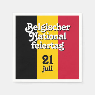 Serviette En Papier Drapeau belge allemand Belgischer