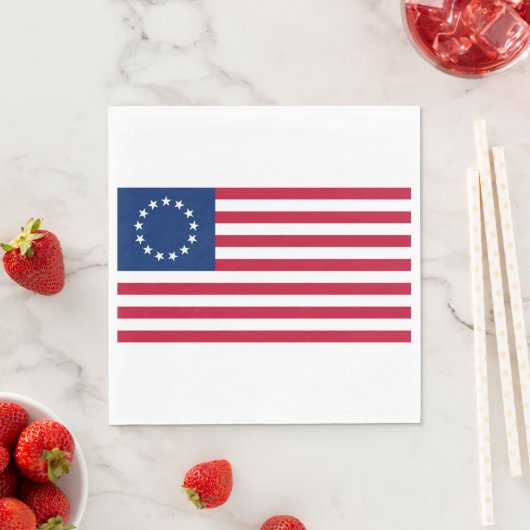 Serviette En Papier Drapeau Betsy Ross (En situation)