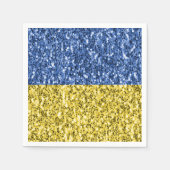 Serviette En Papier Drapeau bleu jaune Ukraine parties scintillant fau (Devant)