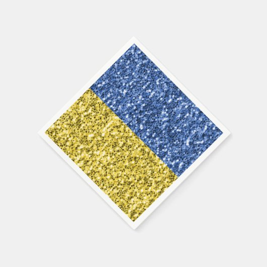 Serviette En Papier Drapeau bleu jaune Ukraine parties scintillant fau (Coin)