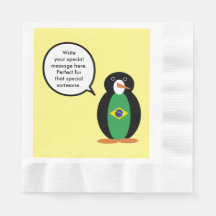Drapeau brésilien Parler de Mme Penguin Personnali