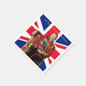 Serviette En Papier Drapeau britannique King Charles III Salutation de (Coin)