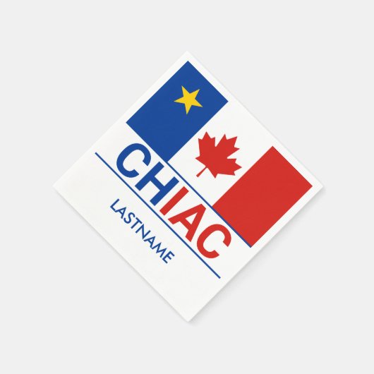 Serviette En Papier Drapeau canadien acadien de Chiac Nom (Coin)
