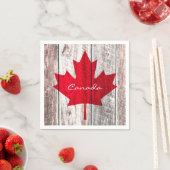 Serviette En Papier drapeau canadien de la feuille d'érable (En situation)