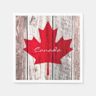 Serviette En Papier drapeau canadien de la feuille d'érable