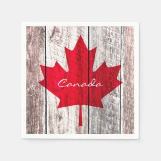 Serviette En Papier drapeau canadien de la feuille d'érable