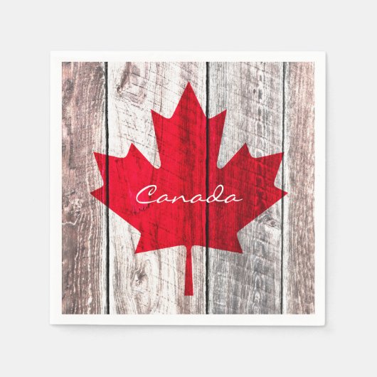 Serviette En Papier drapeau canadien de la feuille d'érable (Devant)