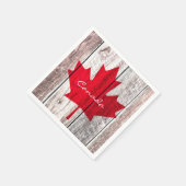 Serviette En Papier drapeau canadien de la feuille d'érable (Coin)