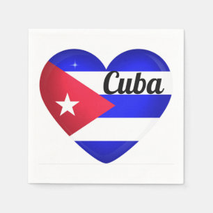 Serviette En Papier Drapeau cardiaque cubain