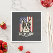 Serviette En Papier Drapeau Classique Américain Boston Terrier (En situation)