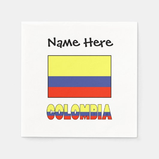Serviette En Papier Drapeau colombien et colombien personnalisé (Devant)