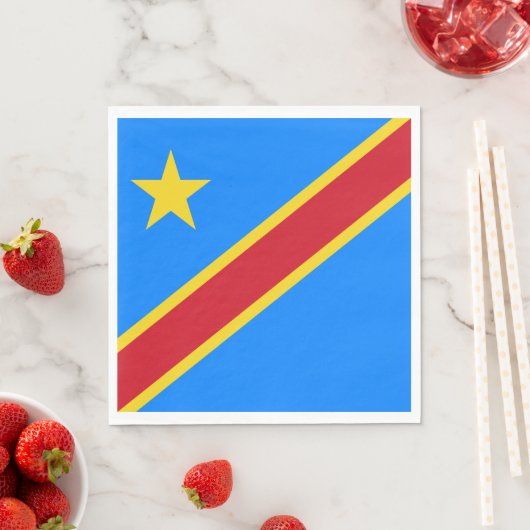 Serviette En Papier Drapeau Congo Kinshasa (En situation)