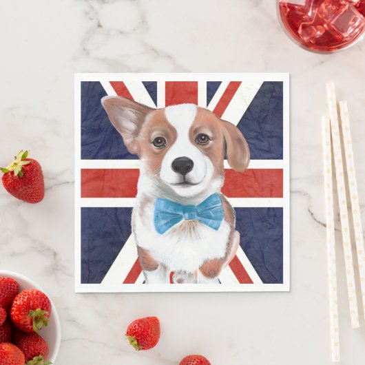 Serviette En Papier Drapeau Corgi Et Anglais (En situation)