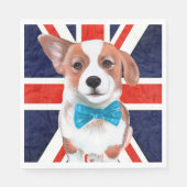 Serviette En Papier Drapeau Corgi Et Anglais (Devant)