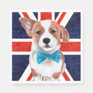 Serviette En Papier Drapeau Corgi Et Anglais
