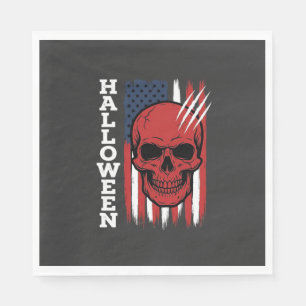 Serviette En Papier Drapeau crâne Halloween Vector Design_1