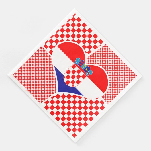 Serviette En Papier Drapeau croate avec collage de chèques (Coin)