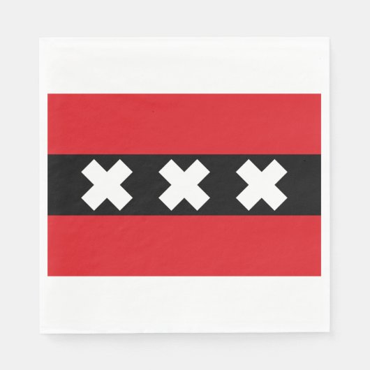 Serviette En Papier Drapeau d'Amsterdam (Devant)
