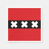 Serviette En Papier Drapeau d'Amsterdam, Pays-Bas (Devant)