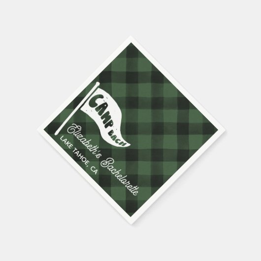 Serviette En Papier Drapeau de camp personnalisé Bach Flannel Bachelor (Coin)