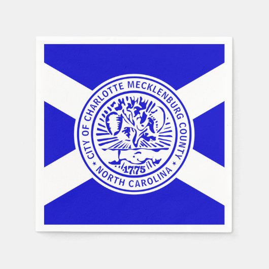 Serviette En Papier Drapeau de Charlotte, Caroline du Nord (Devant)