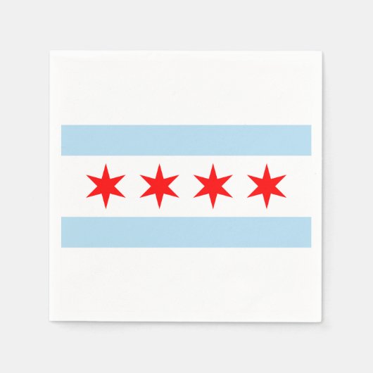 Serviette En Papier Drapeau de Chicago, Illinois (Devant)