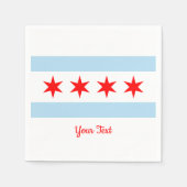 Serviette En Papier Drapeau de Chicago, Illinois Papier serviettes (Devant)