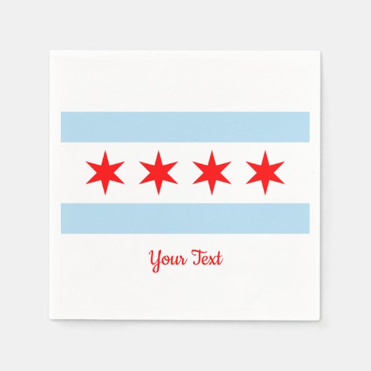 Serviette En Papier Drapeau de Chicago, Illinois Papier serviettes (Devant)