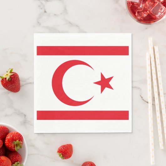 Serviette En Papier Drapeau de Chypre du Nord (En situation)
