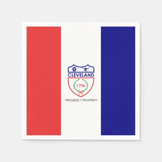 Serviette En Papier Drapeau de Cleveland, Ohio Napkins (Devant)