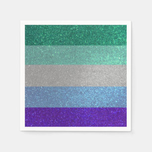 Serviette En Papier Drapeau de fierté d'homme gay pailleté pour fête d