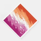 Serviette En Papier Drapeau de fierté lesbienne abstrait ondulé psyché (Coin)