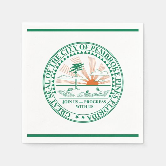 Serviette En Papier Drapeau de Fort Pembroke Pines, Floride (Devant)