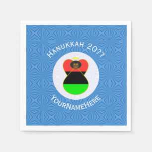 Serviette En Papier Drapeau de Hanoucca de l'ange de la diaspora afric