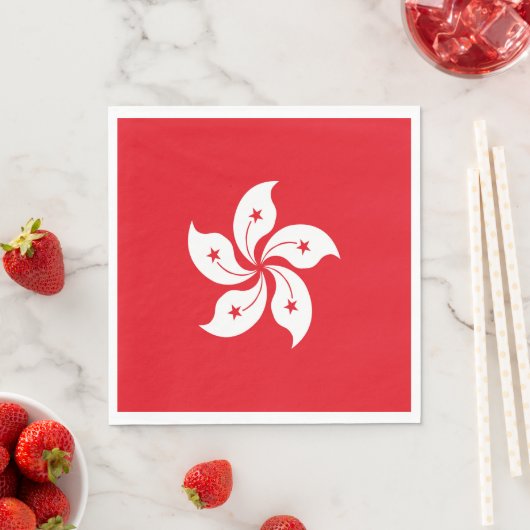 Serviette En Papier Drapeau de Hong Kong (En situation)